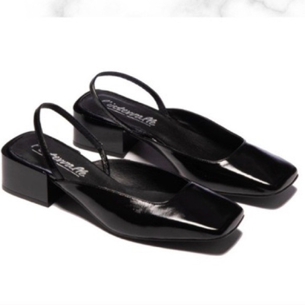 Black Sling Back Kitten Heels